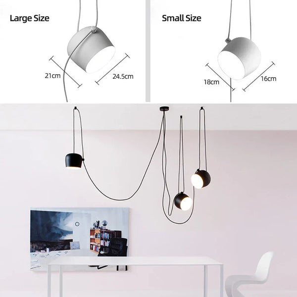 Axyaa Modern Industrial Spider LED Drum Pendant Lamp for Kitchen & Restaurant