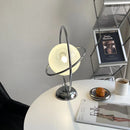 Axyaa Chrome Metal Desk Lamp - Vintage Nordic Style Table Lamp for Living Room & Bedroom