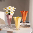 Axyaa Wave Glass Vase Art Decor Hydroponic Flower Arrangement Ornaments