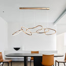 Axyaa Rose Gold Irregular Rings LED Chandeliers - Modern Living Room Pendant Lights