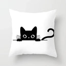 Skull Cat Black Pillowcase 45x45cm Home Decor for Sofa & Car - Axyaa