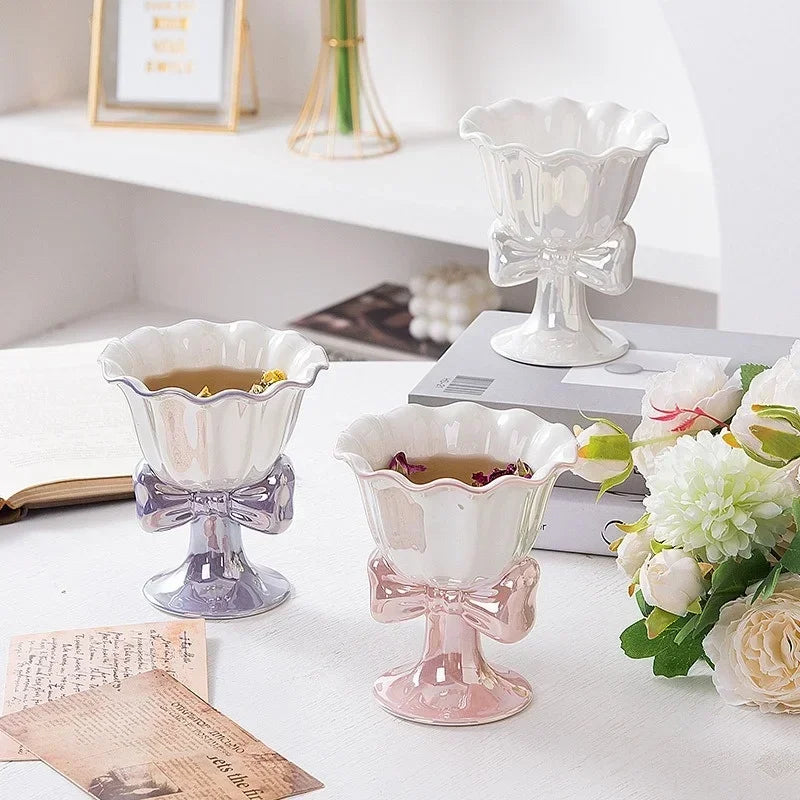 Axyaa 180ml Ceramic Dessert Bowl Cup for Ice Cream, Yogurt, Fruit Salad, Pudding