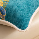 Axyaa Nordic Chenille Feather Embroidery Throw Pillowcase for Home Decor