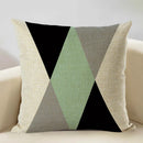 Axyaa Geometry Cushion Cover - 45x45cm Linen Pillow Case for Home Decor