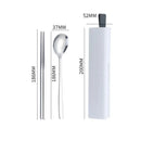 Axyaa Stainless Steel Travel Utensils Set with Case and Chopsticks, Portable Flatware