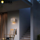 Axyaa Yellow Travertine Outdoor Wall Lamp - Waterproof Square Sconce for Courtyard, Hallway, Stairs