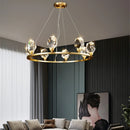 Axyaa Nordic Modern Crystal Chandelier LED Pendant Lights for Home Decor