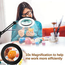 Axyaa LED Magnifying Glass Light Clamp | 3 Color Modes Dimmable Lens Magnifier