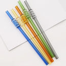 Axyaa High Borosilicate Glass Tomatoes on Sticks Straw Set with Brush