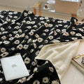 Axyaa Retro Jacquard Cashmere Blended Sofa Nap Blanket, Multifunctional & Thick Lambskin Blanket