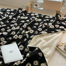 Axyaa Retro Jacquard Cashmere Blended Sofa Nap Blanket, Multifunctional & Thick Lambskin Blanket