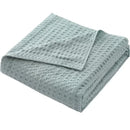 Axyaa Summer Waffle Plaid Cotton Bed Blanket Throw - Green Pink Coverlets