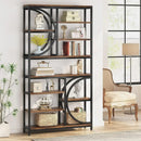 Axyaa 8 Tier Industrial Bookshelf, 77" Tall Open Etagere Bookcase for Living Room
