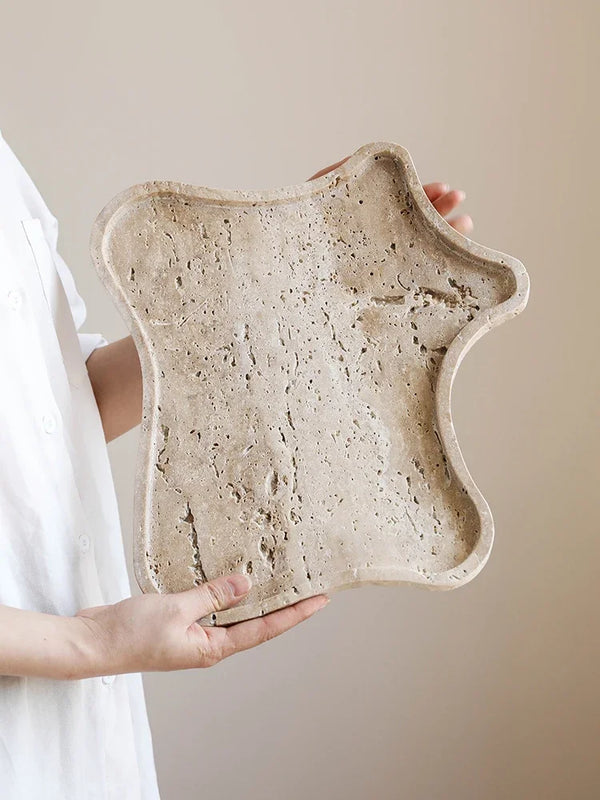 Axya Irregular Natural Tray, Decorative Fruit Plate & Desktop Storage Tray