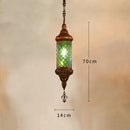 Axyaa Retro Bronze Iron Chandelier with Colorful Glass Lighting