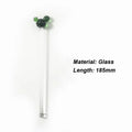 Axyaa Cactus Glass Stir Stick: Colorful, Long Handle for Cocktails, Juice, Coffee