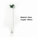 Axyaa Cactus Glass Stir Stick: Colorful, Long Handle for Cocktails, Juice, Coffee