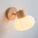 White Pumpkin LED Wall Sconce Light Axyaa Cream Style Bedside Wall Lamp