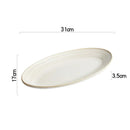 Axyaa Yellow Oval Fish Plate Sushi Sashimi Dish Molecular Cooking Tableware