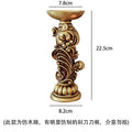 Axyaa Gold Fern Pattern Resin Candlestick Sculpture - Vintage European French Design