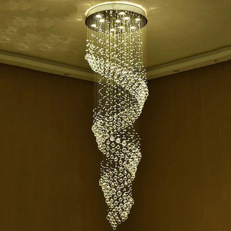 Luxury Spiral Crystal Chandelier - Axyaa LED Crystal Chandelier