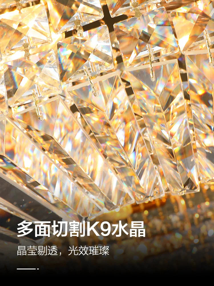 Luxury Axyaa Crystal LED Ceiling Light for Bedroom and Living Room