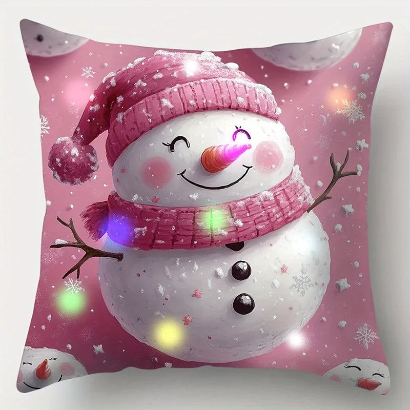 Axyaa LED Light Luminous Pillowcase with Cute Christmas Cartoon Design