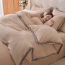 Axyaa Deluxe Coral Fleece Four-Piece Bedding Set - Winter Warmth