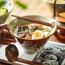 Axyaa Ceramic Cat Ramen Bowl with Holes Bamboo Hat Large Speaker