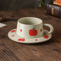 Axyaa Stoneware Latte Mug Set Cup & Saucer Japanese Style Ceramic Beverage