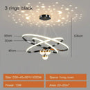 Axyaa Black Starry Sky LED Chandelier with Remote Control Projection Lights