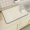 Axyaa Striped Geometry Kitchen Mat Set