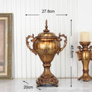 Axyaa Resin Relief Decor Jar: European Style, Retro Storage Vase & Handicraft for Home Decor