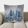 Blue Car & Tree Christmas Pillow Cover - Axyaa Brand