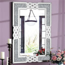 Axyaa Crystal Crush Glass Mirror for Home Decor in Silver Tones