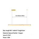 Axyaa Marble LED Pendant Light: Modern Linear Hanging Lamp for Various Spaces
