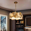 Axyaa Golden Stainless Steel Rotating Chandelier for Living Room