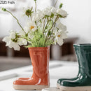 Axyaa Ceramic Boots Vase for Floral Arrangement and Home Decor