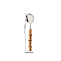 Axyaa Bamboo Handle Stainless Steel Cutlery Set - Complete Dinnerware Flatware