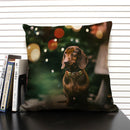 Axyaa Cute Dog Cat Pattern 45x45cm Linen Pillowcase for Living Room Sofa