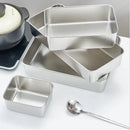 Axyaa Square Stainless Steel Food Storage Pan with Lid - Large Lunch Box Container