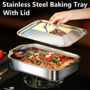 Axyaa Stainless Steel Deep Tray Oven Baking Pot BBQ Plate Kitchen Tools