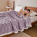 Axyaa Striped Taffeta Velvet Blanket: Soft, Warm Double-sided Plush Throw for Home & Office