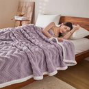 Axyaa Striped Taffeta Velvet Blanket: Soft, Warm Double-sided Plush Throw for Home & Office