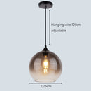 Axyaa Nordic Glass Bubble Pendant Light - Retro Industrial E27 Lamp for Home, Kitchen, Cafe