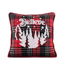 Axyaa Christmas Embroidered Plaid Pillowcase for Bed Sofa Decor