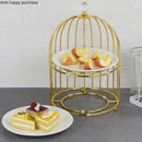 Axya Double Layer Cake Stand & Fruit Tray with Wrought Iron Display Stand