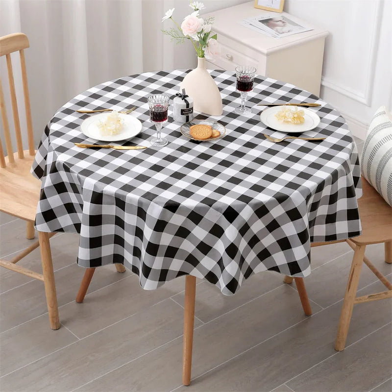 Axyaa Waterproof Buffalo Plaid Tablecloth for Dining Kitchen Outdoors
