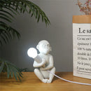 Axya Mini Monkey Desk Lamp: Nordic Resin Animal Light for Bedroom, Children's Room & Decor