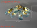 Axyaa Blue Glass Luxury LED Pendant Chandelier for Home Decor Lighting